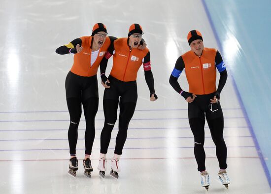 2014 Winter Olympics. Speed skating. Men. Team pursuit. Finals