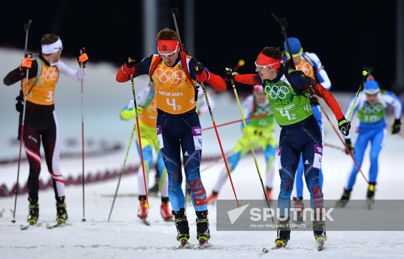 2014 Winter Olympics. Biathlon. Men. Relay