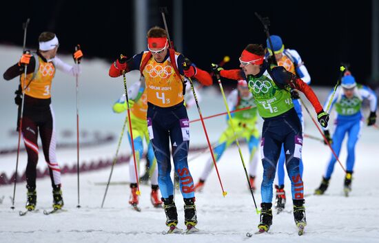 2014 Winter Olympics. Biathlon. Men. Relay