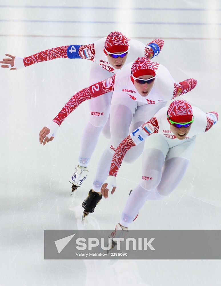 2014 Winter Olympics. Speed skating. Women. Team pursuit. Finals