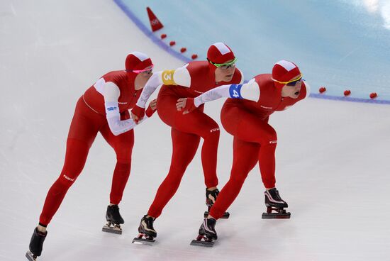 2014 Winter Olympics. Speed skating. Women. Team pursuit. Finals