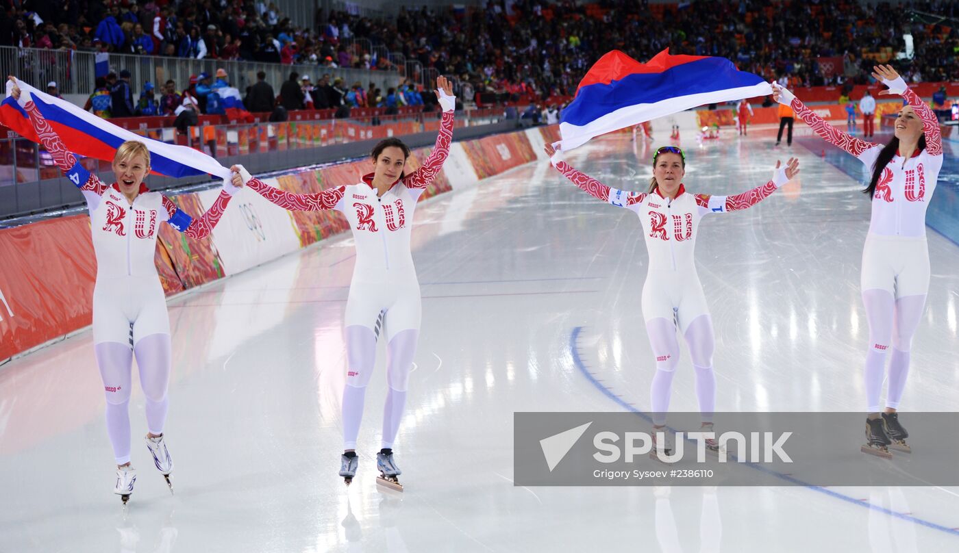 2014 Winter Olympics. Speed skating. Women. Team pursuit. Finals