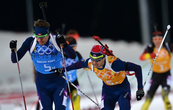 2014 Winter Olympics. Biathlon. Men. Relay