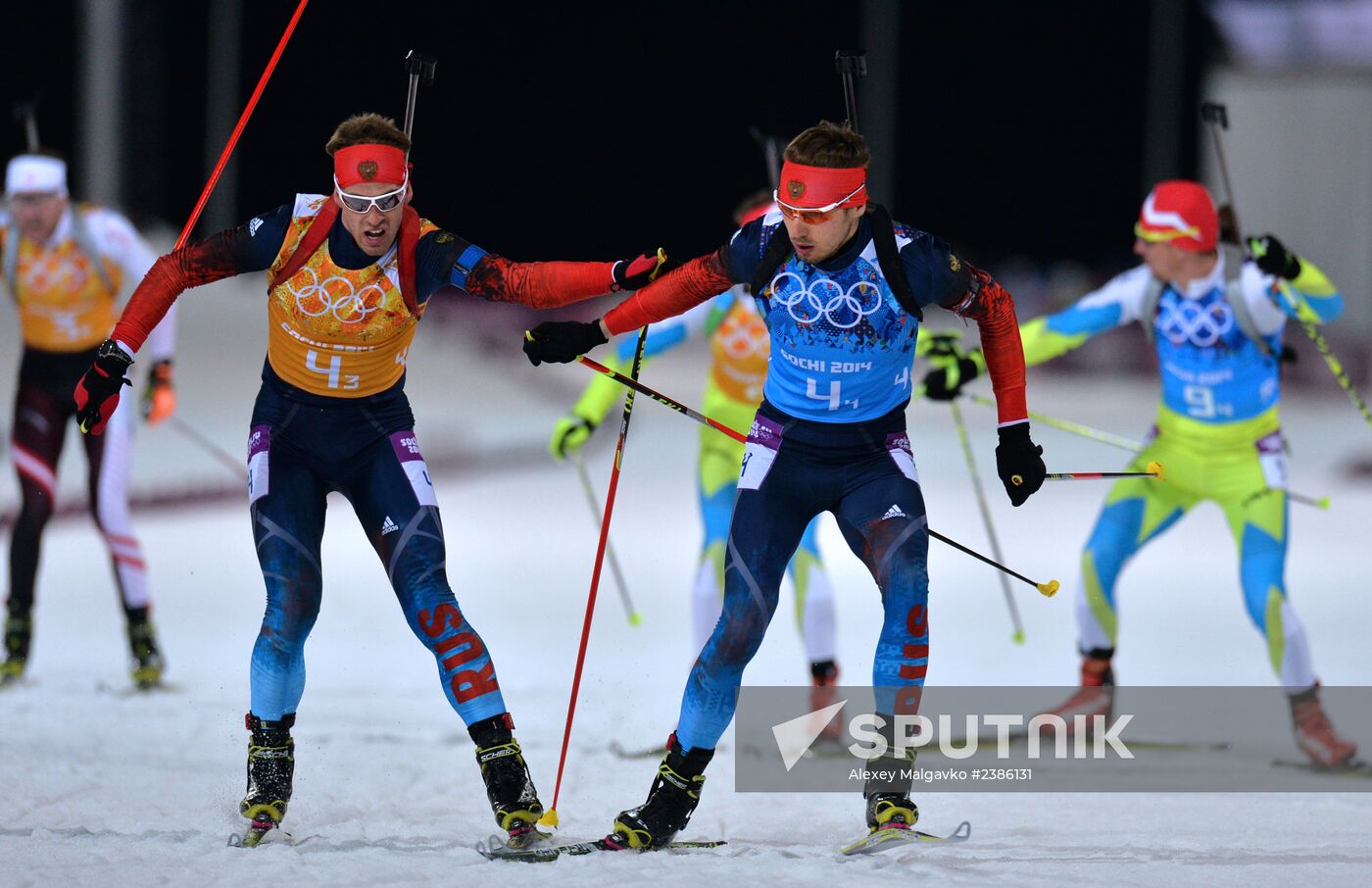 2014 Winter Olympics. Biathlon. Men. Relay