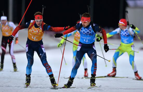 2014 Winter Olympics. Biathlon. Men. Relay
