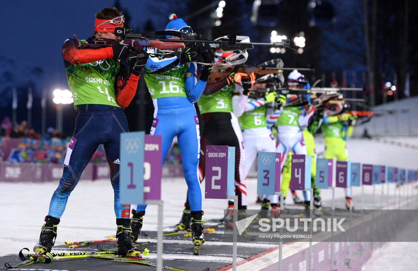 2014 Winter Olympics. Biathlon. Men. Relay
