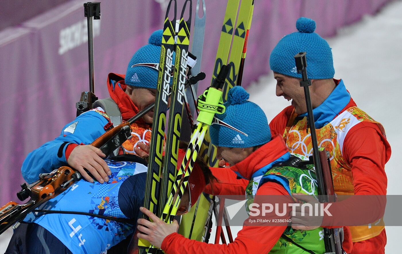 2014 Winter Olympics. Biathlon. Men. Relay