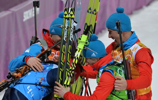 2014 Winter Olympics. Biathlon. Men. Relay