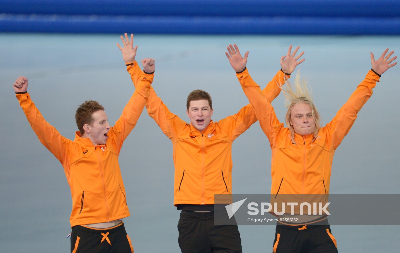 2014 Winter Olympics. Speed skating. Men. Team pursuit. Finals