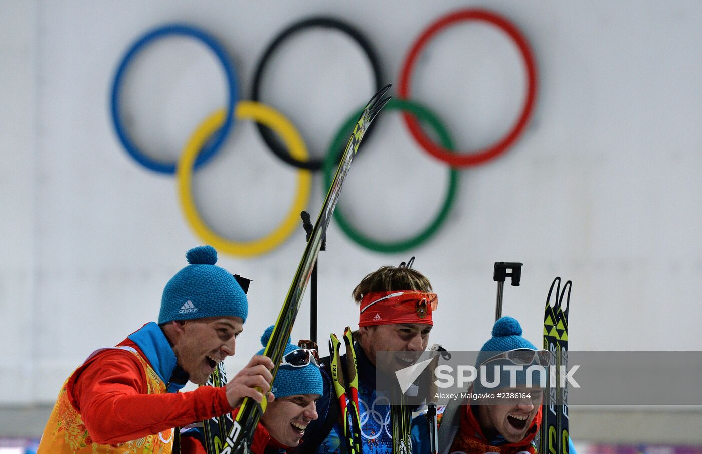 2014 Winter Olympics. Biathlon. Men. Relay