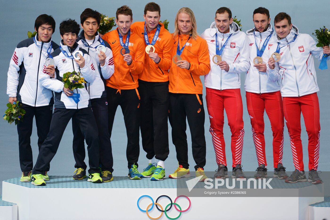 2014 Winter Olympics. Speed skating. Men. Team pursuit. Finals