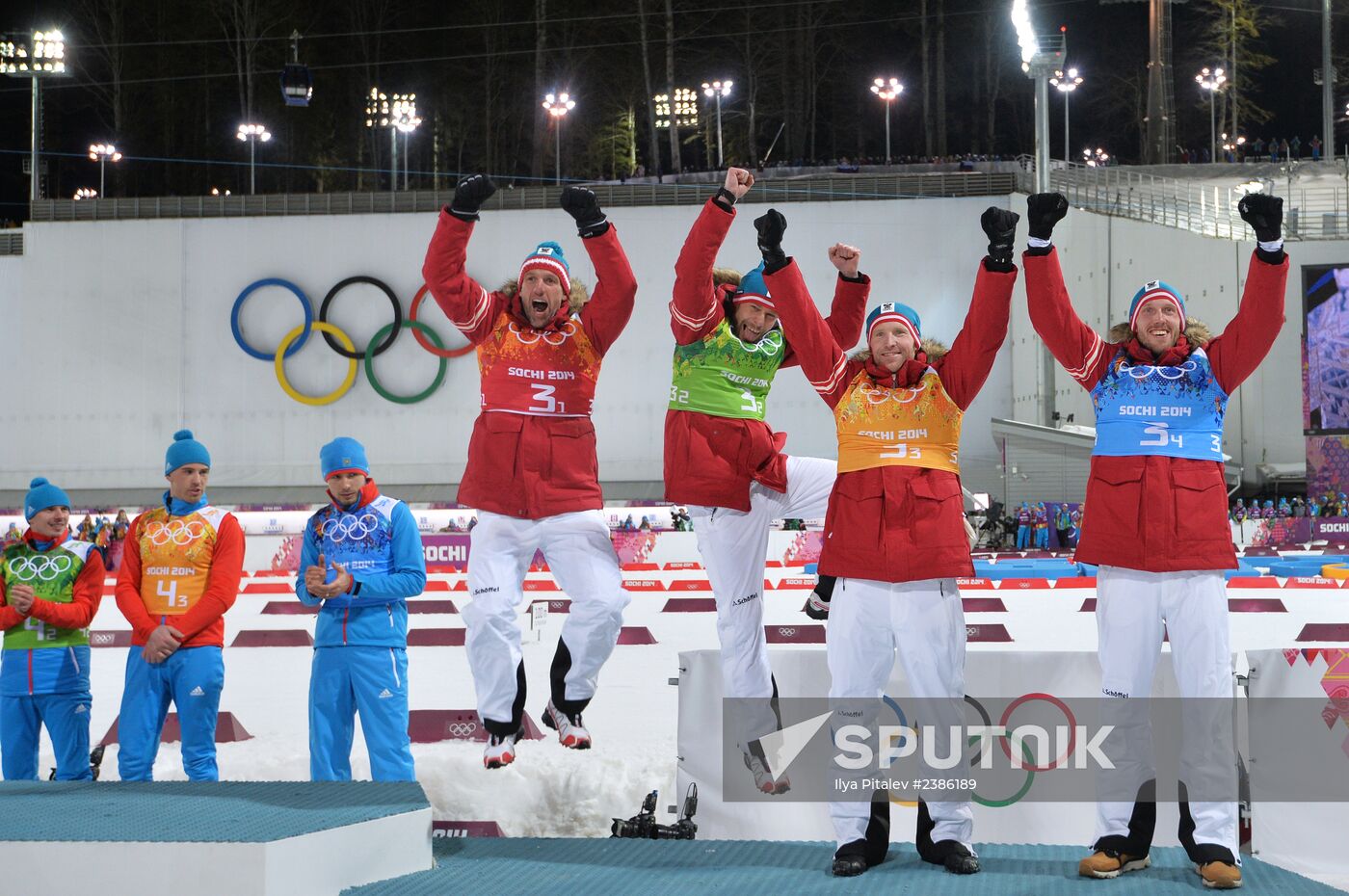 2014 Winter Olympics. Biathlon. Men. Relay