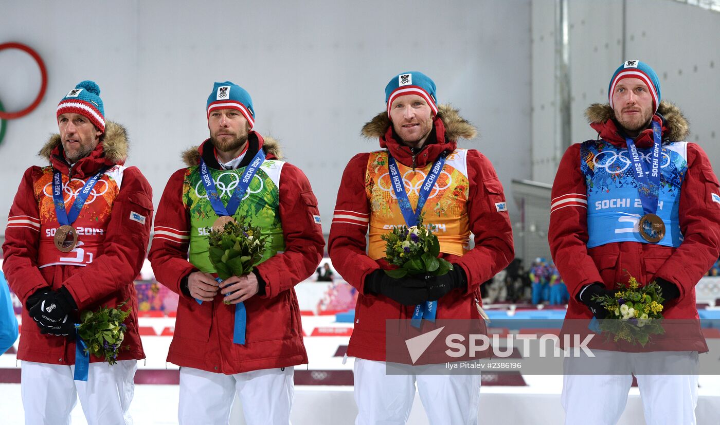 2014 Winter Olympics. Biathlon. Men. Relay