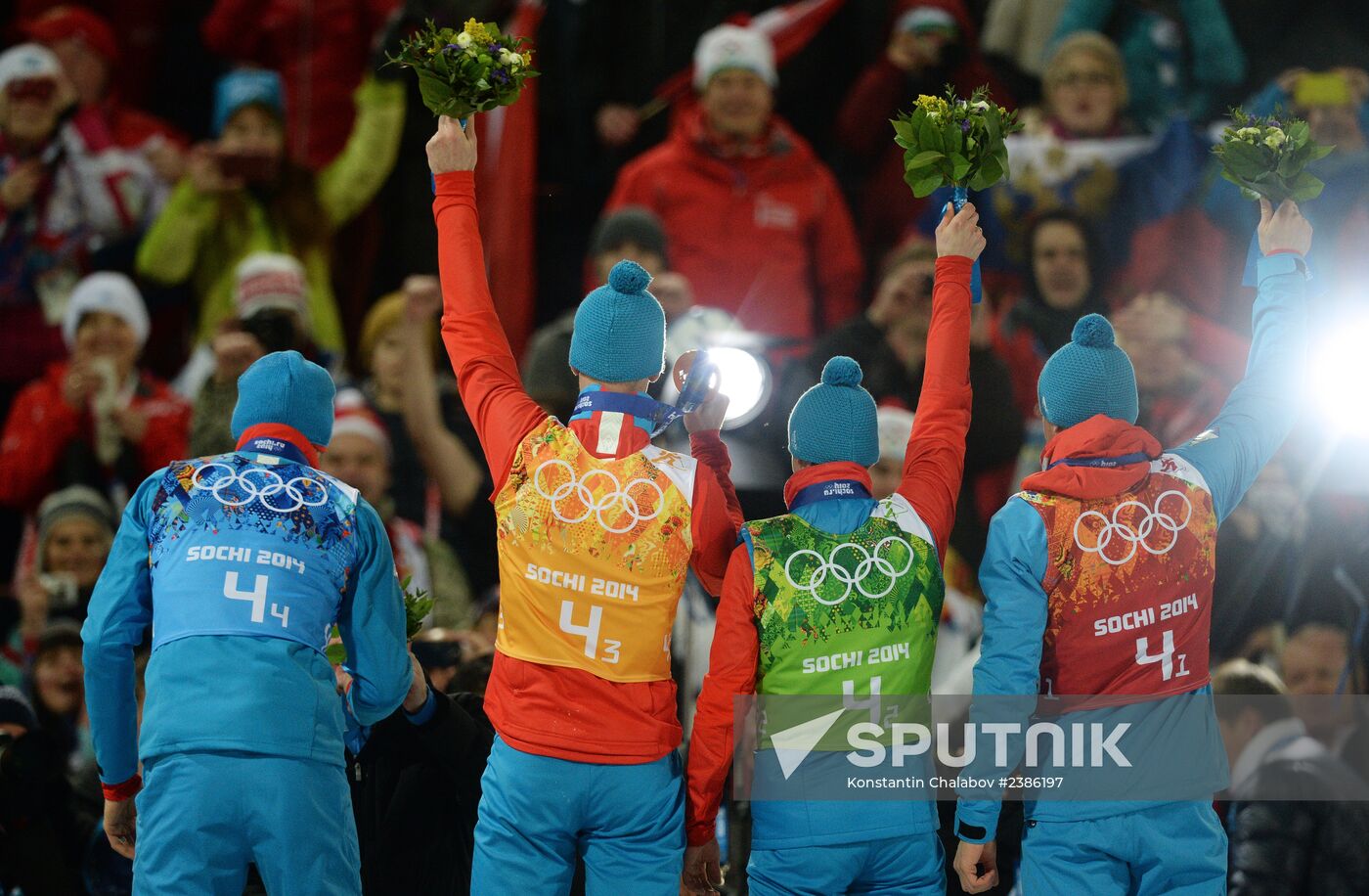 2014 Winter Olympics. Biathlon. Men. Relay