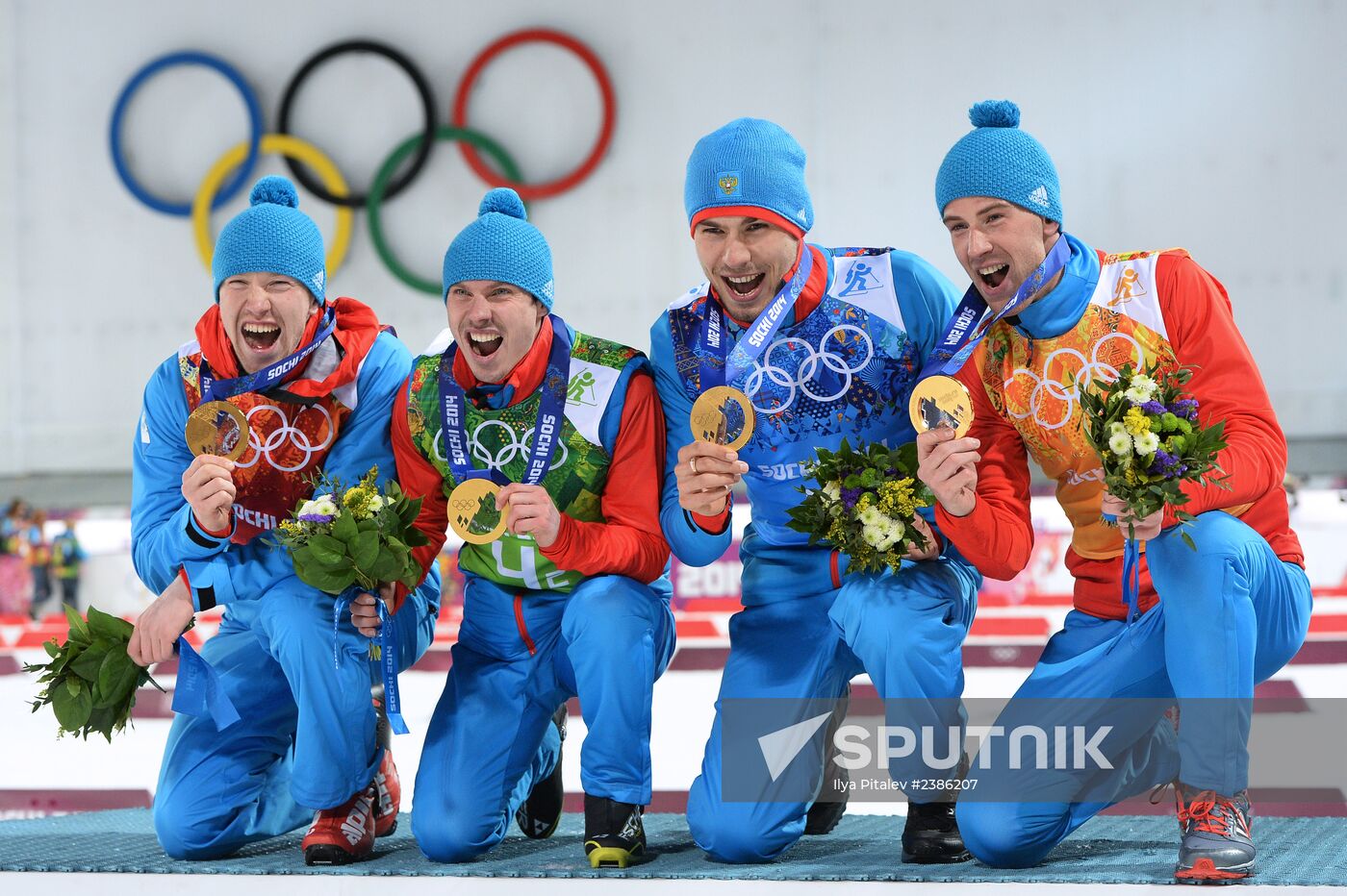 2014 Winter Olympics. Biathlon. Men. Relay
