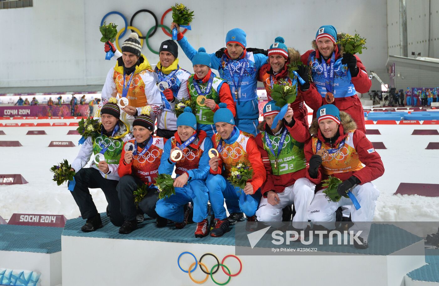 2014 Winter Olympics. Biathlon. Men. Relay