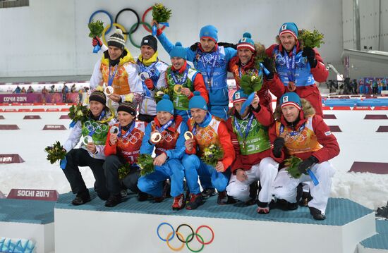 2014 Winter Olympics. Biathlon. Men. Relay