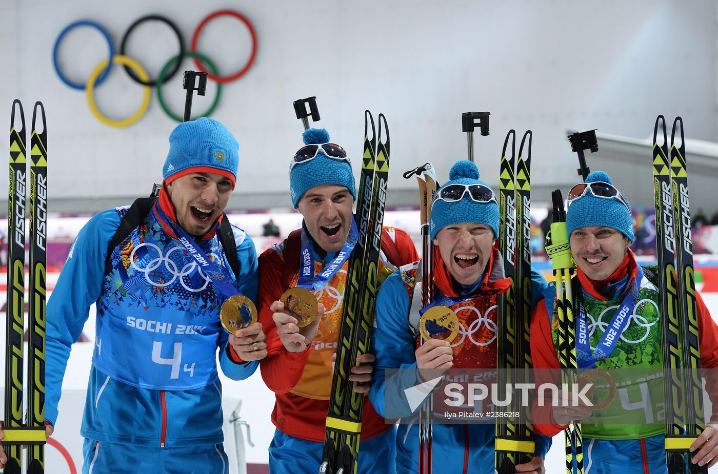 2014 Winter Olympics. Biathlon. Men. Relay