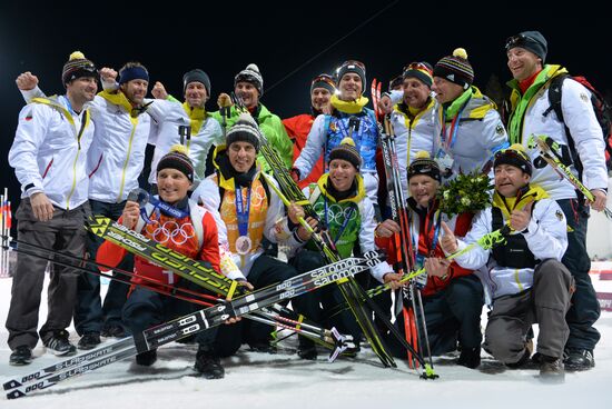 2014 Winter Olympics. Biathlon. Men. Relay