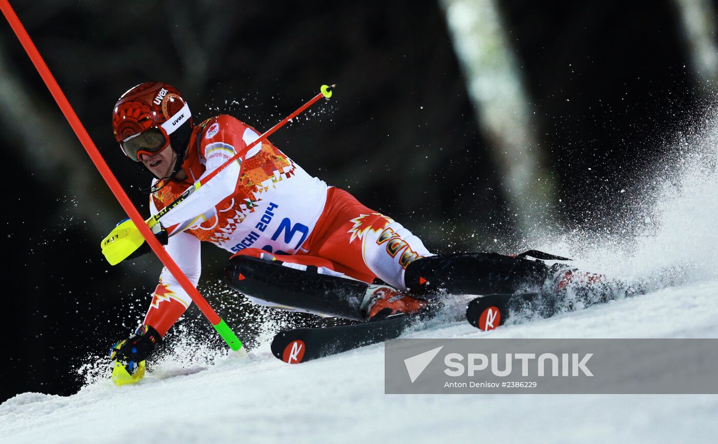 2014 Winter Olympics. Alpine skiing. Men. Slalom