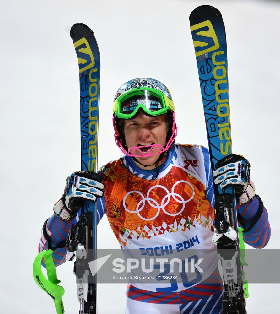 2014 Winter Olympics. Alpine skiing. Men. Slalom