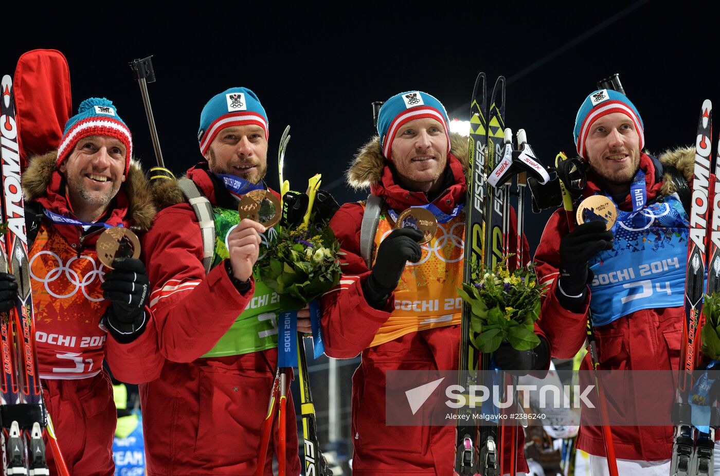 2014 Winter Olympics. Biathlon. Men. Relay