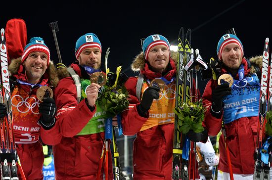2014 Winter Olympics. Biathlon. Men. Relay