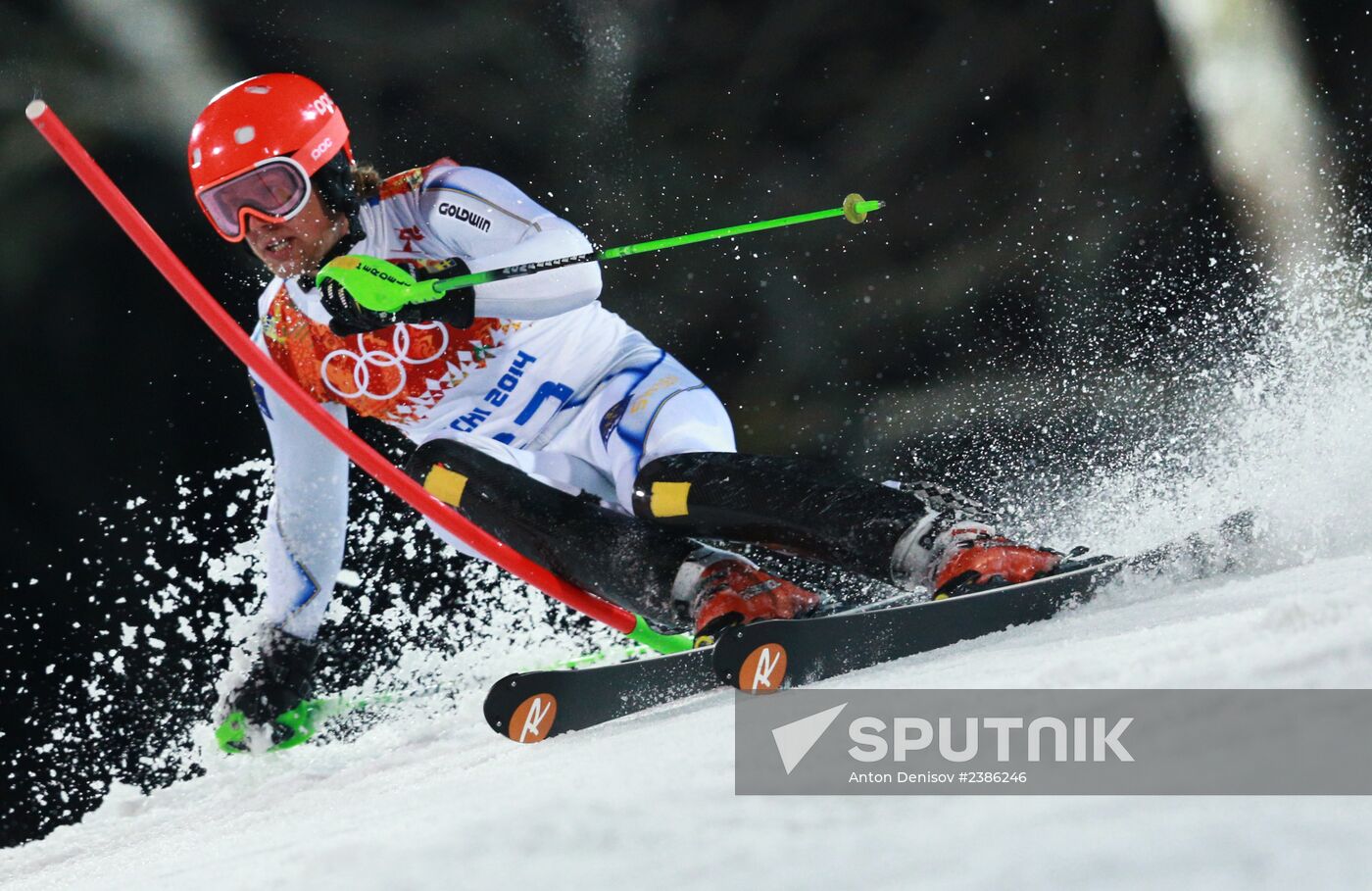 2014 Winter Olympics. Alpine skiing. Men. Slalom
