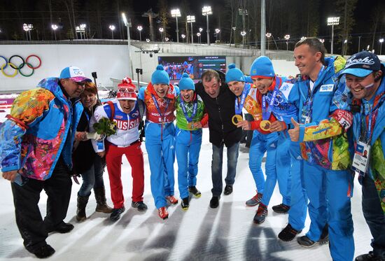2014 Winter Olympics. Biathlon. Men. Relay