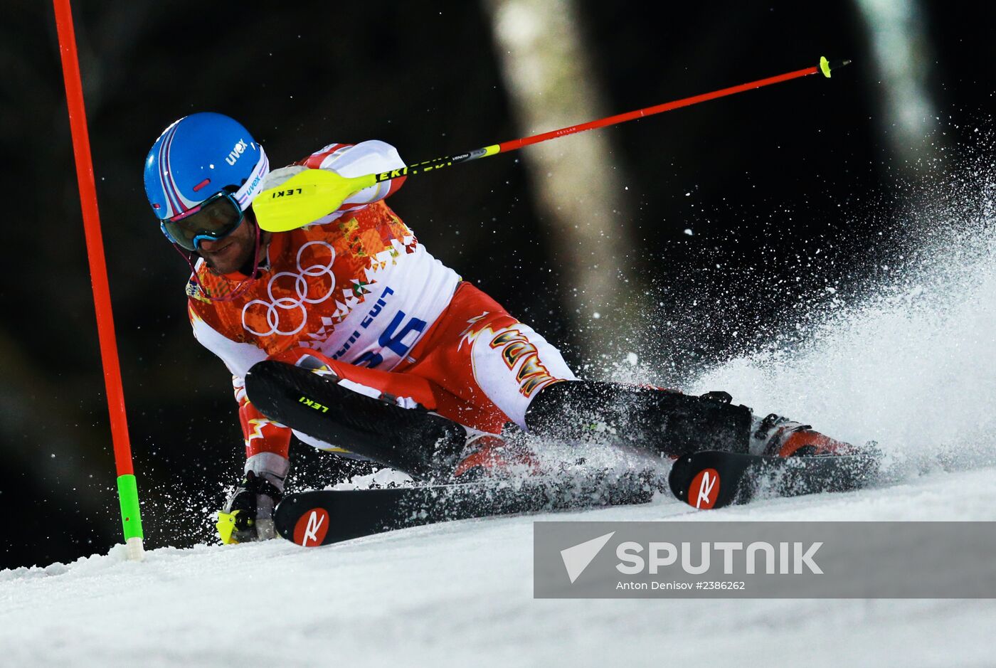 2014 Winter Olympics. Alpine skiing. Men. Slalom