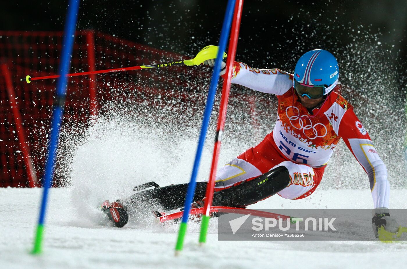2014 Winter Olympics. Alpine skiing. Men. Slalom