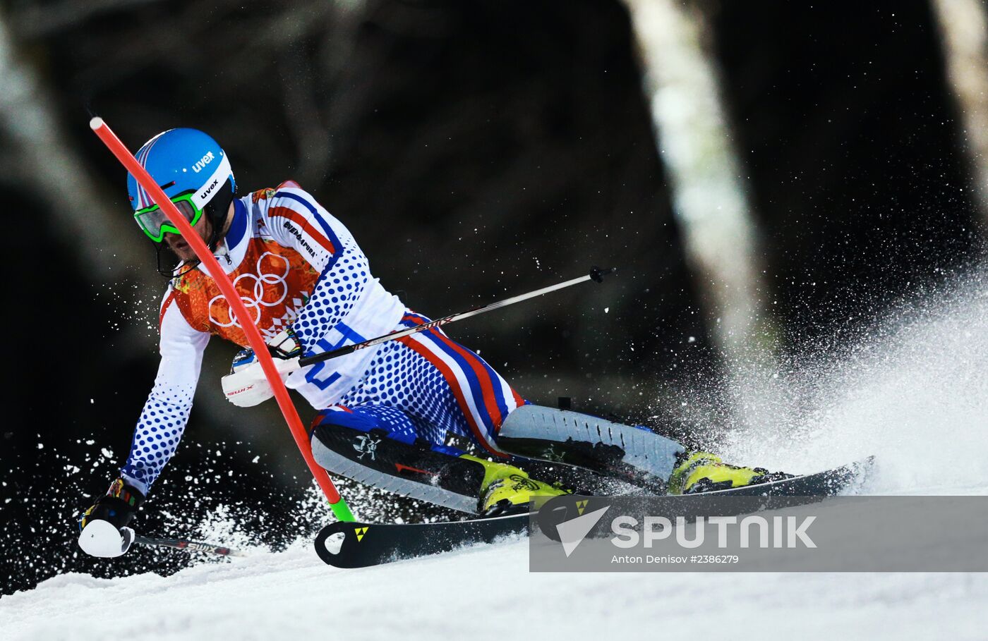 2014 Winter Olympics. Alpine skiing. Men. Slalom