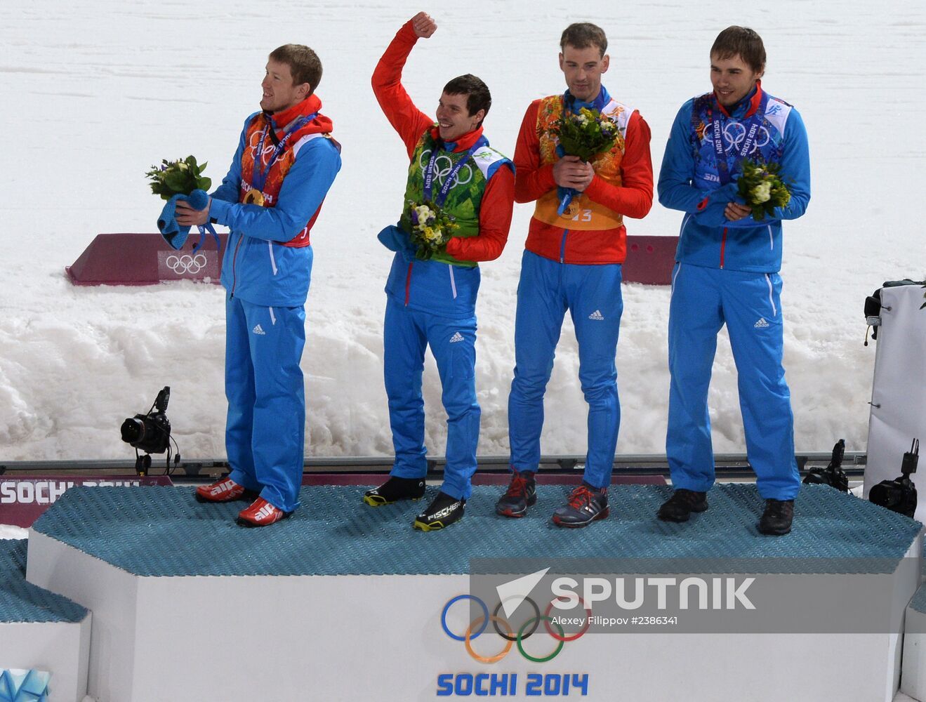 2014 Winter Olympics. Biathlon. Men. Relay