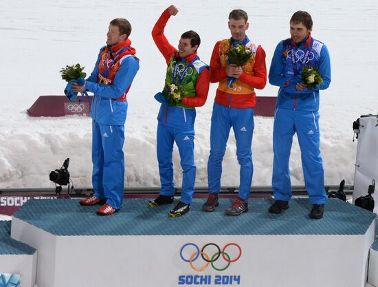 2014 Winter Olympics. Biathlon. Men. Relay