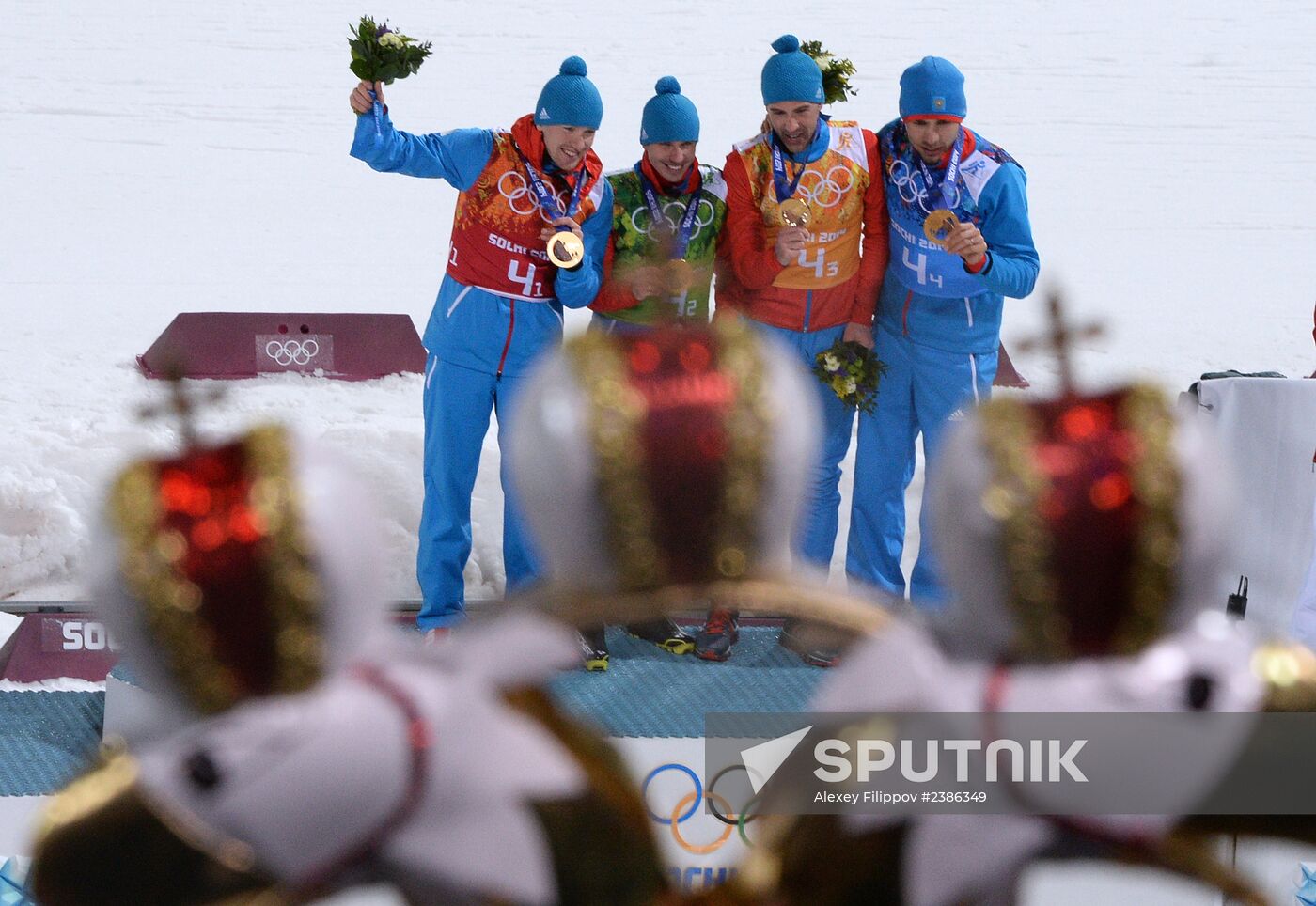 2014 Winter Olympics. Biathlon. Men. Relay