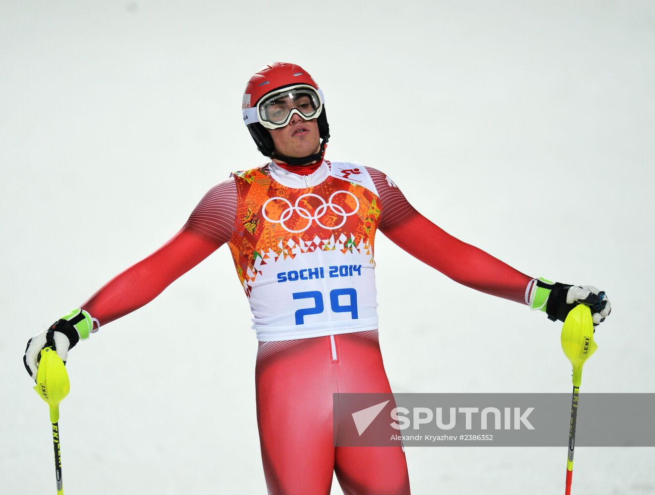 2014 Winter Olympics. Alpine skiing. Men. Slalom