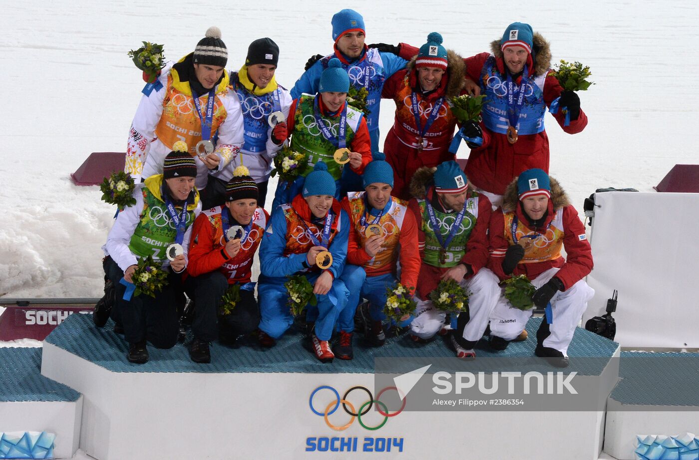 2014 Winter Olympics. Biathlon. Men. Relay