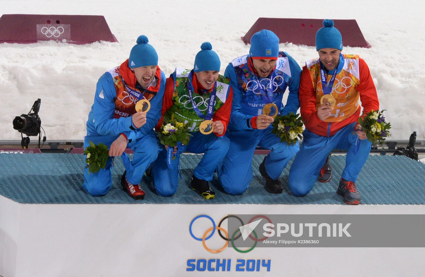 2014 Winter Olympics. Biathlon. Men. Relay
