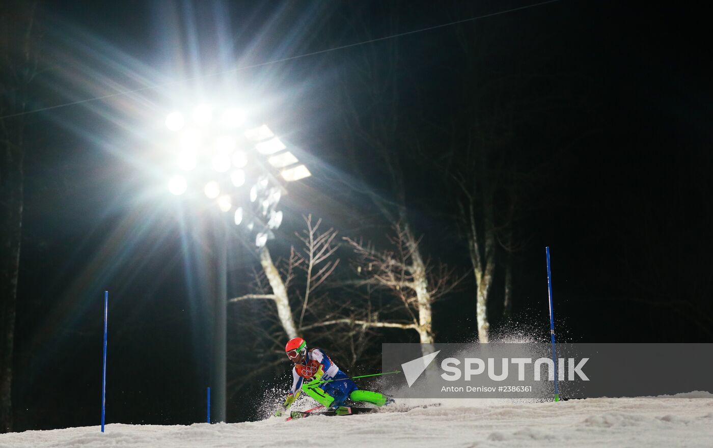 2014 Winter Olympics. Alpine skiing. Men. Slalom