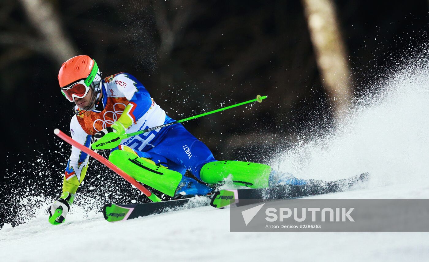 2014 Winter Olympics. Alpine skiing. Men. Slalom