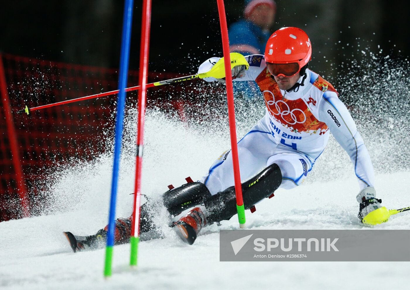 2014 Winter Olympics. Alpine skiing. Men. Slalom