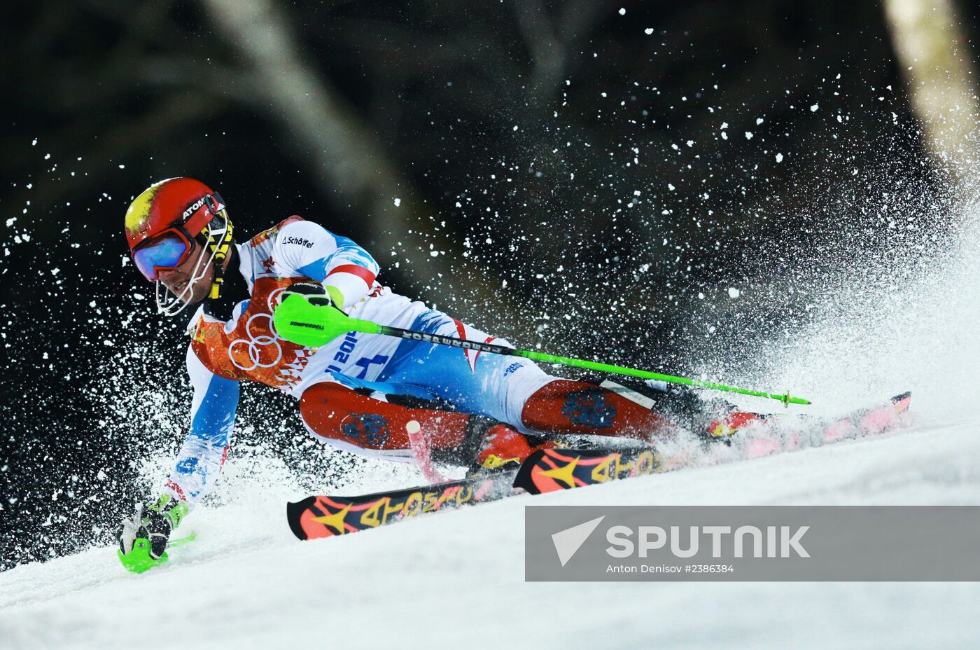 2014 Winter Olympics. Alpine skiing. Men. Slalom