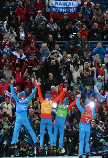 2014 Winter Olympics. Biathlon. Men. Relay