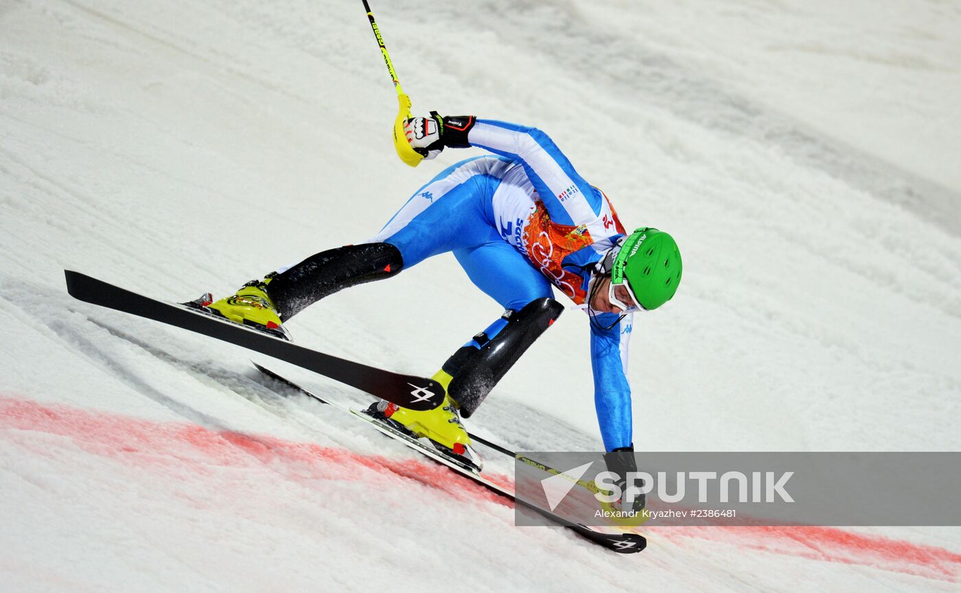 2014 Winter Olympics. Alpine skiing. Men. Slalom
