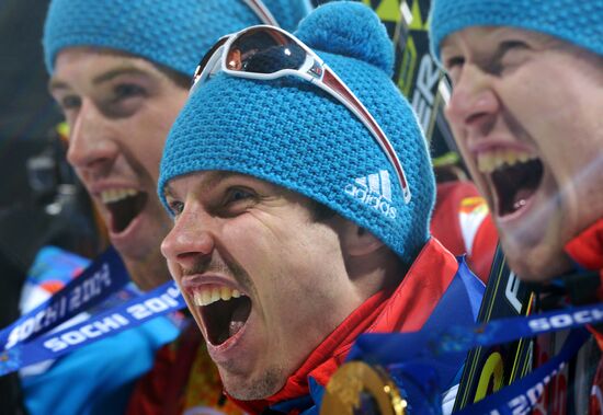 2014 Winter Olympics. Biathlon. Men. Relay