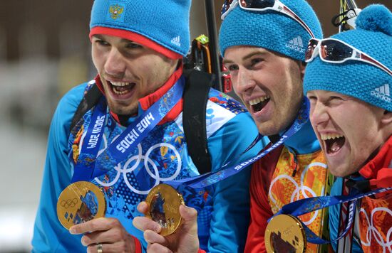 2014 Winter Olympics. Biathlon. Men. Relay