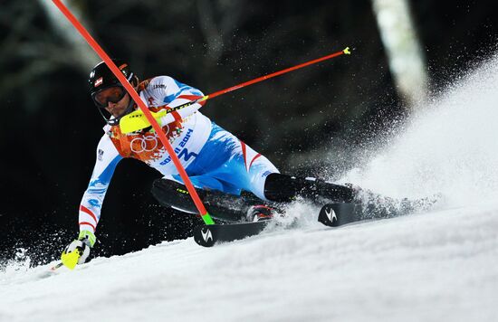 2014 Winter Olympics. Alpine skiing. Men. Slalom