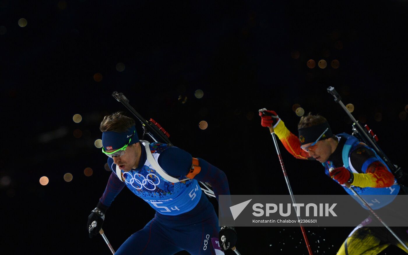 2014 Winter Olympics. Biathlon. Men. Relay
