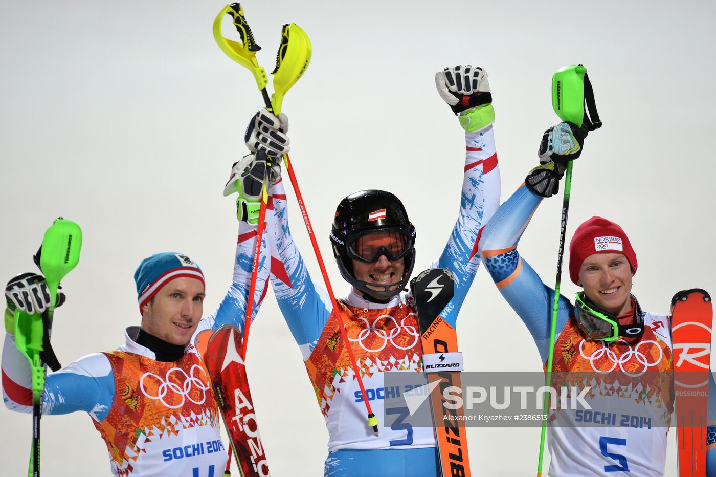 2014 Winter Olympics. Alpine skiing. Men. Slalom