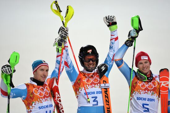 2014 Winter Olympics. Alpine skiing. Men. Slalom